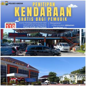 Mudik Aman dan Nyaman, Polres Gresik Buka Layanan Penitipan Kendaraan Gratis