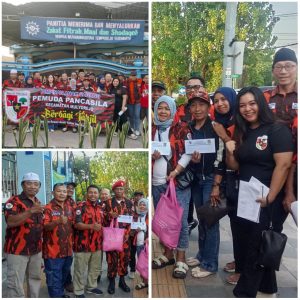 Wujud Kepedulian, Pemuda Pancasila Mulyorejo Berbagi Takjil dan Bansos