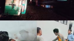 Naas! Truk Fuso Muat Sapi Tujuan Tangerang, Terguling di Jalan Turunan Tekasire, Dua Orang Meninggal Dunia