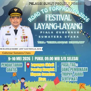 KORMI Sumut & Pelangi Sumut Kolaborasi Gelar Festival Layang-Layang Piala Gubernur 2026, Angkat Budaya dan Kebersamaan