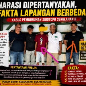 Diduga Tak Transparan, Versi Penangkapan Tersangka Pembunuhan Sidotopo Dipertanyakan Publik