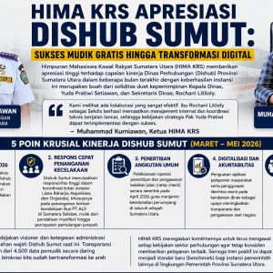 HIMA KRS Apresiasi Dishub Sumut: Sukses Mudik Gratis Hingga Transformasi Digital