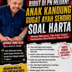 Rebutan Harta, Tiga Anak Gugat Ayah Kandung Sendiri di PN Medan