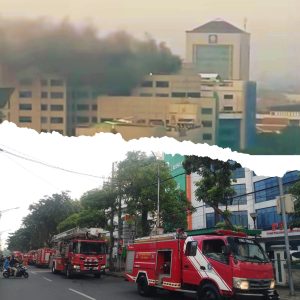 Kebakaran Gedung PPJT RSUD Dr Soetomo Surabaya, Puluhan Unit Damkar Diterjunkan dan Pasien ICCU Dievakuasi Bertahap