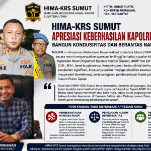 HIMA-KRS Sumut Apresiasi Keberhasilan Kapolres Tapsel Bangun Kondusifitas dan Berantas Narkoba