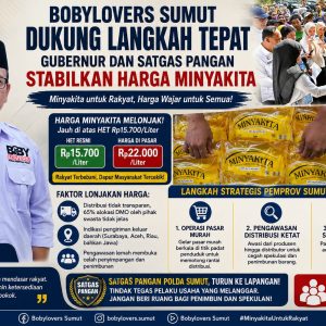 Bobylovers Sumut Dukung Langkah Tepat Gubernur dan Satgas Pangan Stabilkan Harga Minyakita