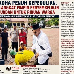 Idul Adha Penuh Kepedulian, Kapolres Langkat Pimpin Penyembelihan Hewan Kurban untuk Ribuan Warga