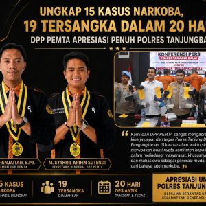 Ungkap 15 Kasus Narkoba, 19 Tersangka Dalam 20 Hari: DPP PEMTA Apresiasi Penuh Polres Tanjung Balai
