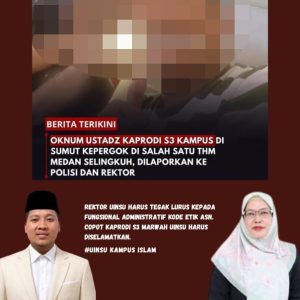 IPMAPI Sumut desak Rektor UINSU copot Kaprodi S3 yang diduga terlibat skandal moral dan dilaporkan ke polisi
