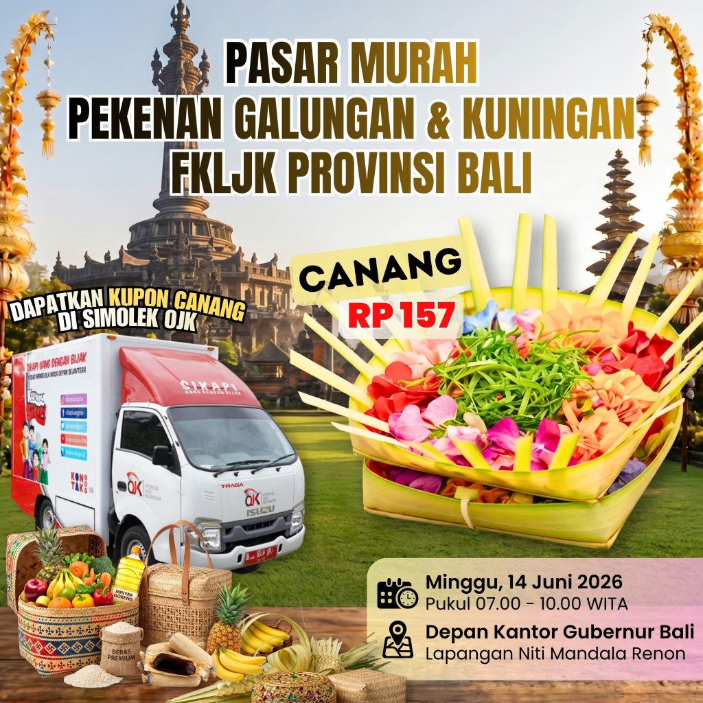 OJK, Pemprov Bali, dan FKLJK Bali Gelar Pasar Murah Peken Galungan dan Kuningan, Jaga Stabilitas Harga