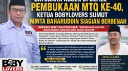 Batubara Absen di Defile Pembukaan MTQ ke- 40, Ketua Bobylovers Sumut Minta Baharuddin Siagian Berbenah