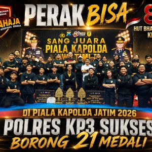 Perak BISA”, HUT Bhayangkara ke-80 di Piala Kapolda Jatim 2026 Polres KP3 Sukses Borong 21 Medali