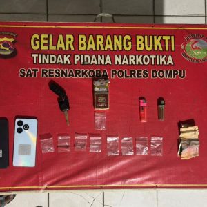 Satresnaroba Polres Dompu Sergap Dua Orang Pengedar Sabu di Gang Rasanggaro Timur