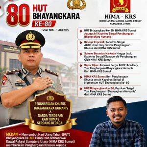 HUT Bhayangkara ke- 80, HIMA KRS Sumut Anugerahi Kapolres Sergai Penghargaan Bhayangkara Humanis