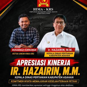 Apresiasi Kinerja Kadis Pertanian Asahan Ir. Hazairin, HIMA KRS: Komitmen Nyata Memajukan Kesejahteraan Petani