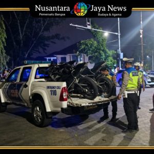 16 Sepeda Motor Diamankan Satlantas Polrestabes Medan pada Razia Malam Guna Tindak Tegas Knalpot Brong dan Balap Liar