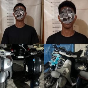 Mengaku Debt Collector Indomobil, Dua Pelaku Curi Vespa Rp53 Juta di Denpasar Dibekuk Resmob Polda Bali