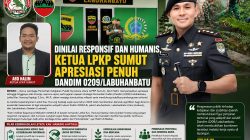 Dinilai Responsif dan Humanis, Ketua LPKP Sumut Apresiasi Penuh Dandim 0209/Labuhanbatu