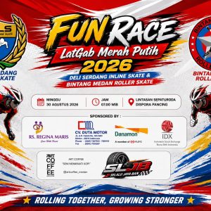 Meriahkan HUT Ke-81 RI dan Berbagi Ilmu Pengalaman, Deli Serdang Inlite Skate bersama Bintang Medan Roller Skate Gelar Latgab Merah Putih
