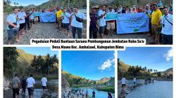 PT Pegadaian (Persero) Cabang Rasanae Salurkan Bantuan Rp275 Juta untuk Pembangunan Jembatan Raba Sa’u Desa Mawu