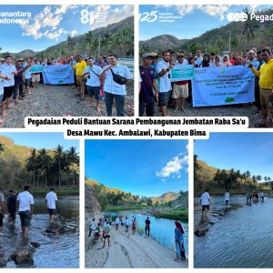 PT Pegadaian (Persero) Cabang Rasanae Salurkan Bantuan Rp275 Juta untuk Pembangunan Jembatan Raba Sa’u Desa Mawu