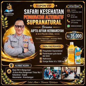 Woro-woro Harmoni Kesehatan” Polisi Viral Aiptu Affan Hermansyah Gelar Safari Pengobatan Alternatif Supranatural di Surabaya