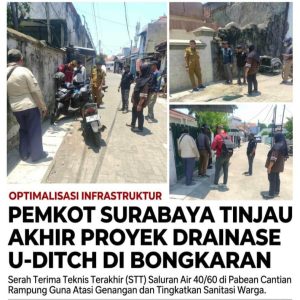 Tingkatkan Kualitas Infrastruktur, Kelurahan Bongkaran Gelar Serah Terima Teknis Terakhir Proyek U-Ditch