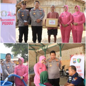 Bersama Bhayangkari, Polresta Tuban Kirim 17 Tangki Air Bersih ke Wilayah Kekeringan