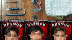 Tiga Terduga Residivis Pelaku Curanmor Diamankan Polrestabes Surabaya