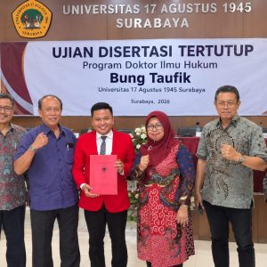 SELAMAT DAN SUKSES PROMOSI DOKTOR ILMU HUKUM Dr. Moh. Taufik, I.Kom., S.H., M.H.