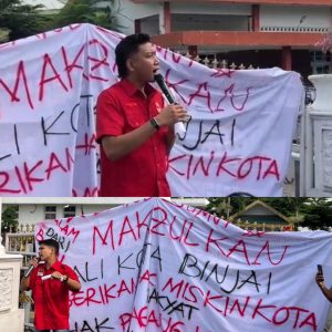 LMND Sumut dan Binjai Geruduk Balai Kota, Lempar 81 Telur Busuk; Desak Kejelasan CSR, Perbaikan Jalan, dan Evaluasi Pencopotan Kepling