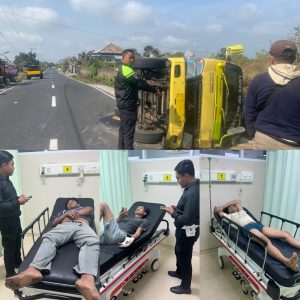 Truk Terguling di Jalan Raya Payangan Kintamani, Satu Penumpang Meninggal Dunia dan Tiga Luka Ringan