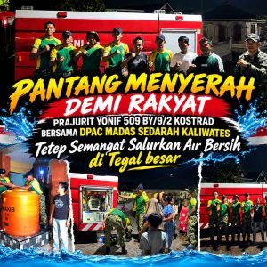 Hujan dan Mati Lampu Tak Jadi Penghalang, Yonif 509 BY/9/2 Kostrad Bersama DPAC Madas Sedarah Kaliwates Tetap semangat Salurkan Air Bersih untuk Rakyat